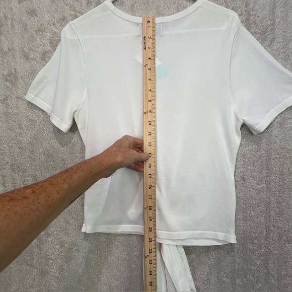 NWT Modern Citizen Jude White Wrap Knit S. Sleeve Top Sz XL Stretchy Front Tie - Picture 13 of 16